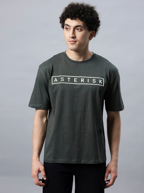 Bold Comfort: Men's Oversize Printed Cotton T-Shirt White